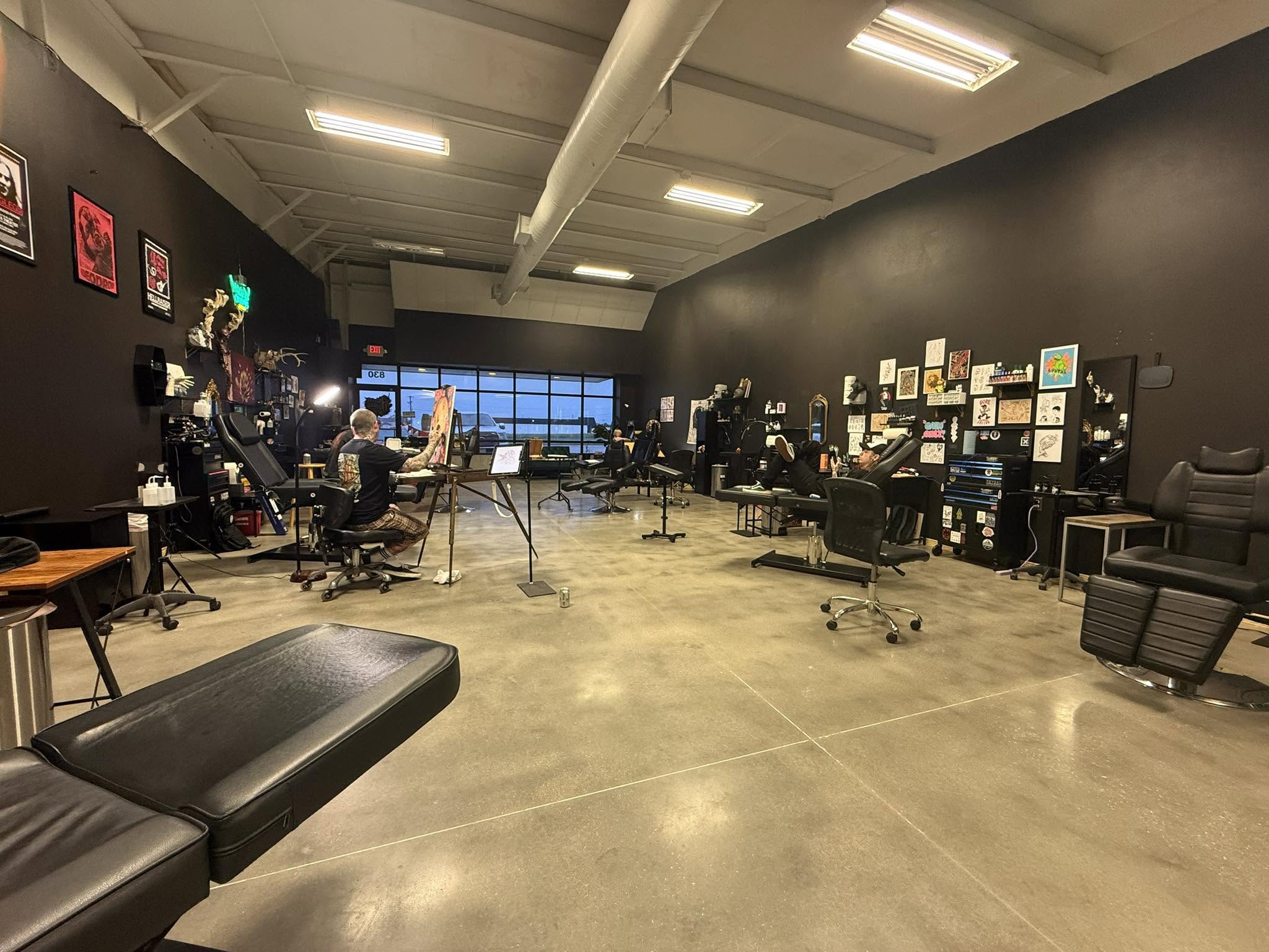 Inside Ashen Hymns Tattoo in Bolivar, Missouri